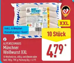 Aldi Nord ALPENSCHMAUS Münchner Weißwurst XXL Angebot