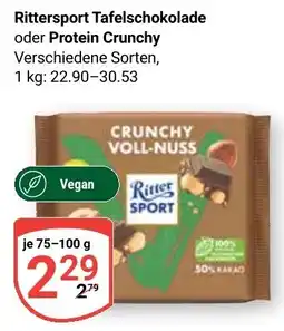 Globus Rittersport Tafelschokolade oder Protein Crunchy Angebot