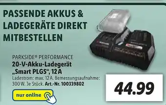 Lidl Parkside Performance 20-v-akku-ladegerät „smart Plgs“, 12a Angebot