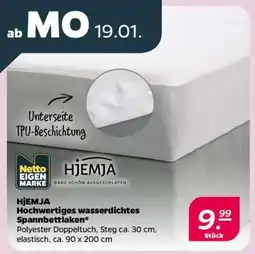 NETTO HjEMJA Hochwertiges wasserdichtes Spannbettlaken Angebot