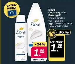 NETTO Dove Deospray oder Duschgel Angebot