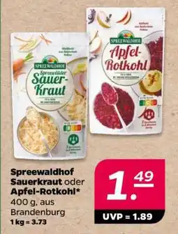 NETTO Spreewaldhof Sauerkraut oder Apfel-Rotkohl Angebot