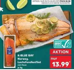 Kaufland K-BLUE BAY Norweg. Lachsforellenfilet mit Haut Angebot