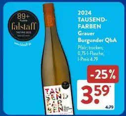 Aldi Süd 2024 TAUSEND-FARBEN Grauer Burgunder QbA Angebot