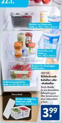 Aldi Süd CROFTON Kühlschrankbehälter oder -drehteller Angebot