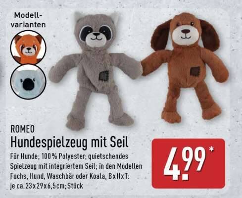 ROMEO Hundespielzeug mit Seil Angebot bei Aldi Nord