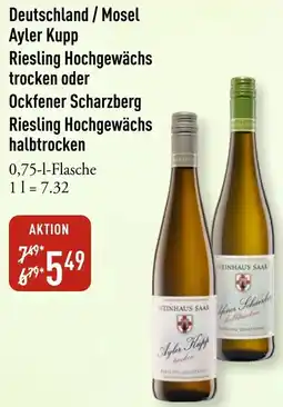 Galeria Markthalle Deutschland/Mosel Ayler Kupp Riesling Hochgewächs trocken oder Ockfener Scharzberg Riesling Hochgewächs halbtrocken Angebot