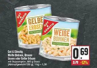 Edeka Gut & Günstig Wieße Bohnen, Braune Linsen Oder Gelbe Erbsen Angebot