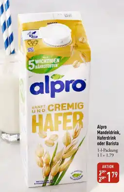 Galeria Markthalle Alpro Mandeldrink, Haferdrink oder Barista Angebot