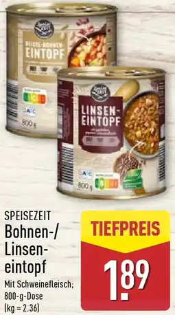 Aldi Nord SPEISEZEIT Bohnen-/ Linseneintopf Angebot