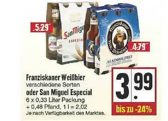 Edeka Franziskaner Weißbier Oder San Miguel Especial Angebot