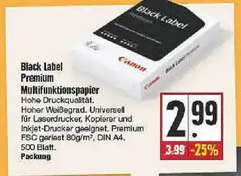 Edeka Black Label Premium Multifunktionspapier Angebot