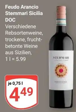 Globus Feudo Arancio Stemmari Sicilia DOC Angebot