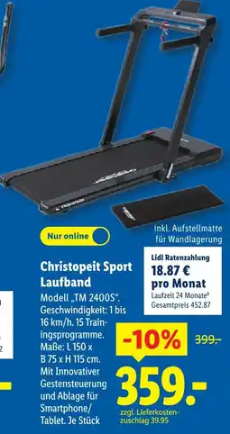 Lidl Christopeit sport laufband modell tm 2400s Angebot