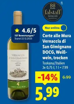 Lidl Corte alle mura vernaccia di san gimignano docg Angebot