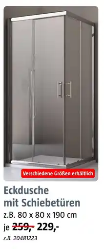 Bauhaus Eckdusche mit schiebetüren Angebot