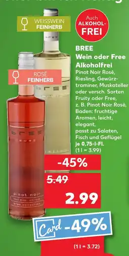 Kaufland Bree weißwein feinherb Angebot