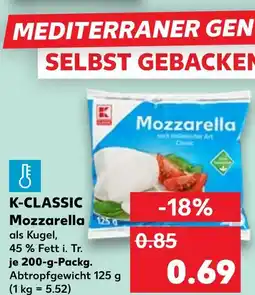 Kaufland K-classic mozzarella Angebot