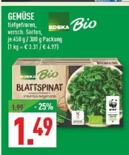 Marktkauf Edeka bio blattspinat Angebot