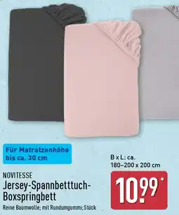 Aldi Nord NOVITESSE Jersey-Spannbetttuch Boxspringbett Angebot
