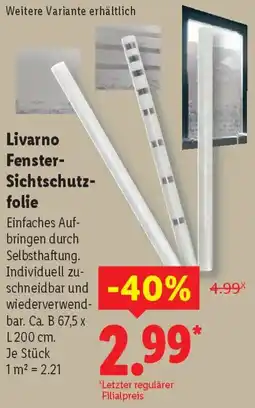 Lidl Livarno Fenster Sichtschutzfolie Angebot