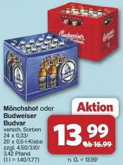 Famila Nord West Mönchshof oder Budweiser Budvar Angebot