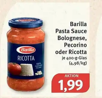 Feneberg Barilla Pasta Sauce Bolognese Pecorino Oder Ricotta Angebot