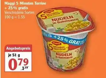 Globus Maggi 5 Minuten Terrine + 25% Gratis Angebot