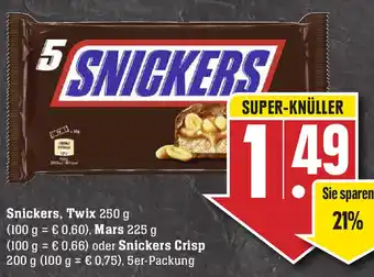 Edeka Snickers, Twix, Mars oder Snickers Crisp Angebot