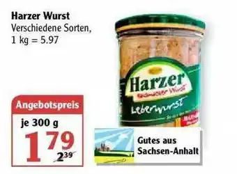 Globus Harzer Wurst Angebot