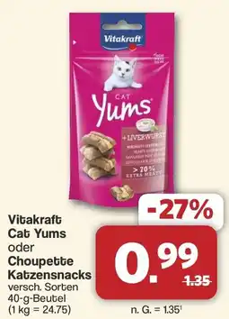 Famila Nord West Vitakraft Cat Yums oder Choupette Katzensnacks Angebot