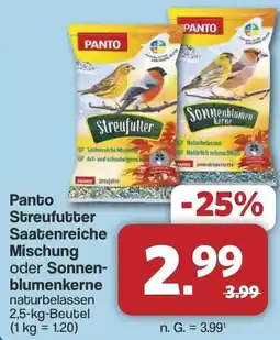 Famila Nord West Panto Streufutter Saatenreiche Mischung oder Sonnenblumenkerne Angebot