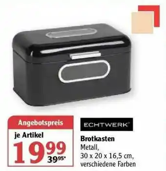 Globus Echtwerk Brotkasten Angebot