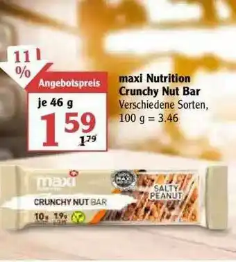 Globus Maxi Nutrition Crunchy Nut Bar Angebot