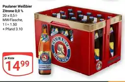 Globus Paulaner Weißbier Zitrone 0,0% Angebot