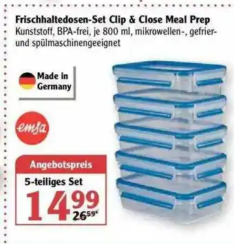 Globus Frischhaltedosen-set Clip & Close Meal Prep Angebot