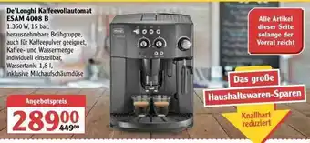 Globus De'longhi Kaffeevollautomat Esam 4008 B Angebot