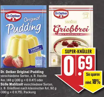 Edeka Dr. Oetker Original Pudding oder Süße Mahlzeit Angebot