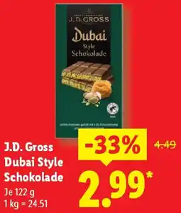 Lidl J.D. Gross Dubai Style Schokolade Angebot