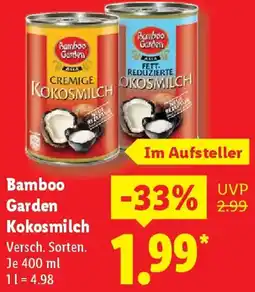 Lidl Bamboo Garden Kokosmilch Angebot