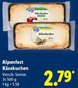 Lidl Alpenfest Käsekuchen Angebot