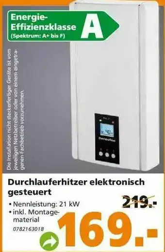 Globus Baumarkt Durchlauferhitzer Elektronisch Gesteuert Angebot