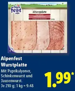 Lidl Alpenfest Wurstplatte Angebot