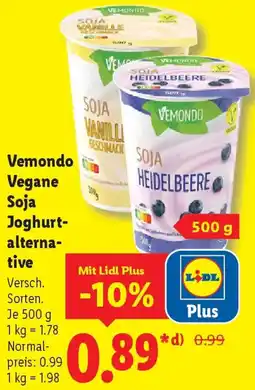 Lidl Vemondo Vegane Soja Joghurtalternative Angebot