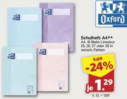 Famila Nord West Oxford Schulheft A4 Angebot