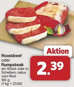 Famila Nord West Roastbeef oder Rumpsteak Angebot