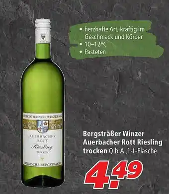 Marktkauf Bergsträßer Winzer Auerbacher Rott Riesling Trocken Angebot