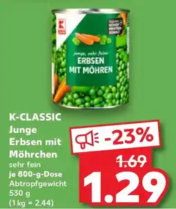 Kaufland K-CLASSIC Junge Erbsen mit Möhrchen Angebot