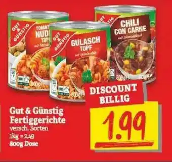 NP Discount Gut & Günstig Fertiggerichte Angebot