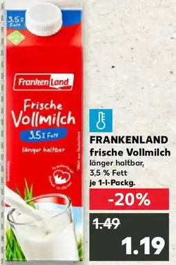 Kaufland FRANKENLAND frische Vollmilch Angebot